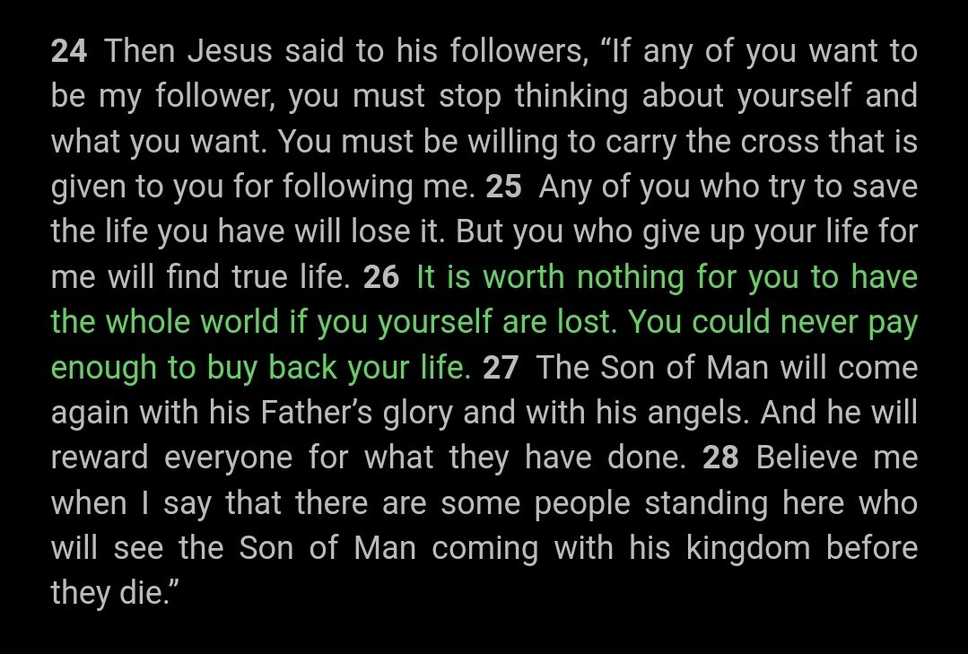 Follow Jesus. Forget what we want. The whole world is not worth your soul.