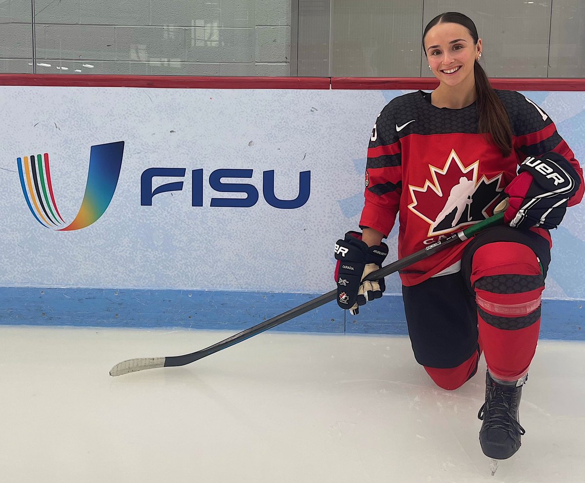 nulakers's tweet photo. #Lakers Athletics would like to extend a huge congratulations to W🏒 forward Maria Dominico and all of Team Canada on their 🥇 at the 2023 FISU University Winter Games. #GoCanadaGo #LakersPRIDE https://t.co/rfQ10lwEgh
