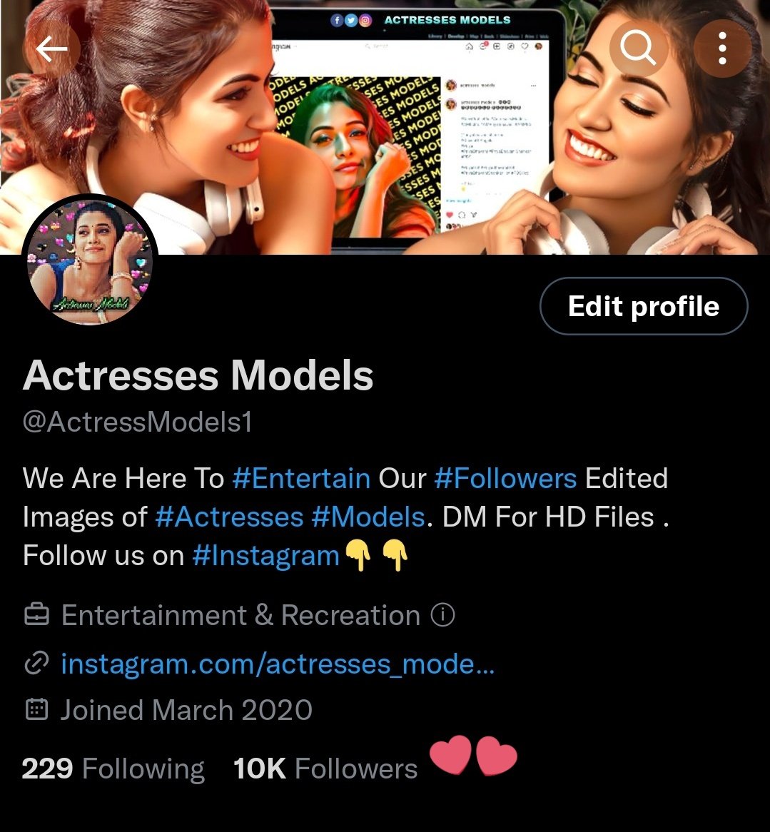 So Honour To Have 🔟K+ Followers In #Twitter as @ActressModels1

For #ActressesModels #AMEdits #AMGIF #AMVideo #AMReels 

Thank You All 😍

Thanks @JeevaBhai00 @mmc2345 @itsmarkantony_ @ActressThor @ArjunVallavan @SamBalaEditZ @MonsterBaddie for Supporting