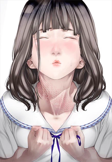 【漫画『化物語』20巻発売中!】20巻通常版カバーは、撫子ちゃんの背景ありなしトリミングの3パターンで悩んでたグレ吉くん。採用されたのは背景あり顔影なしのリミックス版でした。(グレスタ) 