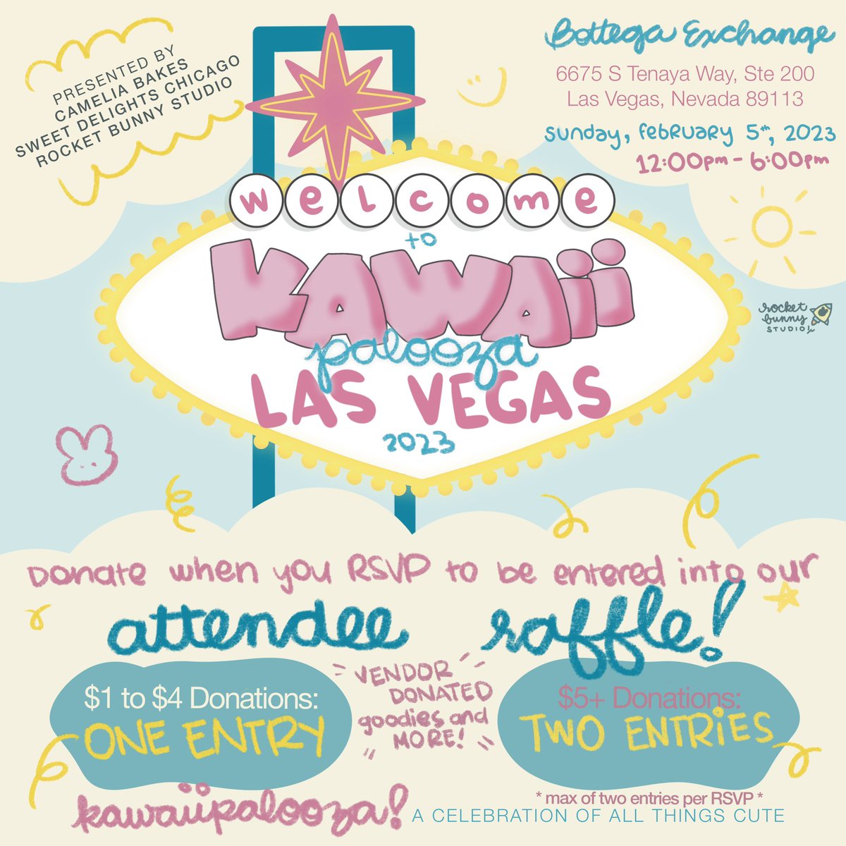 heyrocketbunny's tweet photo. We haven’t posted a lot on here, but we have SO much going on! Come find us at #kawaiipaloozalv on February 5th at Bottega Exchange!
Follow Rocket Bunny Studio on Facebook and Instagram for the latest updates! 🚀🐰 https://t.co/Rd5uqsRuOZ