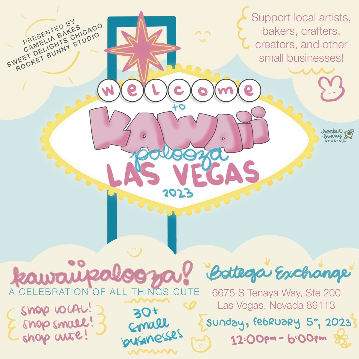 heyrocketbunny's tweet photo. We haven’t posted a lot on here, but we have SO much going on! Come find us at #kawaiipaloozalv on February 5th at Bottega Exchange!
Follow Rocket Bunny Studio on Facebook and Instagram for the latest updates! 🚀🐰 https://t.co/Rd5uqsRuOZ