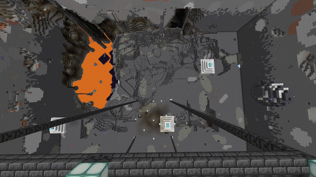 FazuBattlecastr's tweet photo. Water is drained.  We will continue with our regularly scheduled dig at The Pit tomorrow night at around 9pm Central.

#YNegative64OrBust #Minecraft #TheRangeSMP https://t.co/nV3FBRlVvB