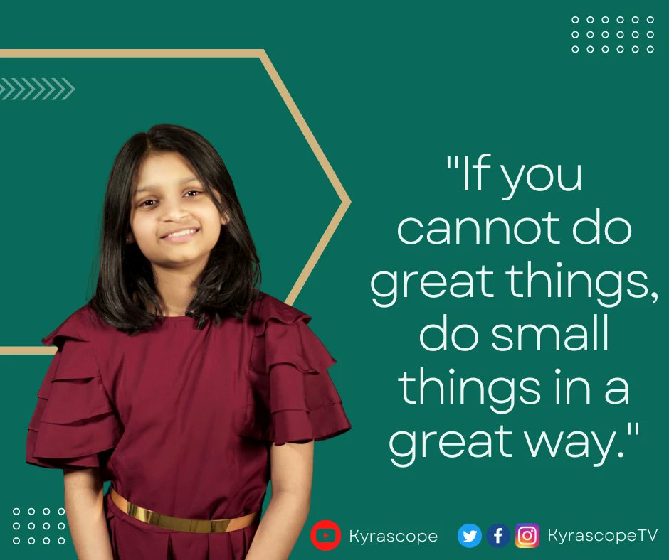 surenderk's tweet photo. #RT @KyrascopeTV: "If you cannot do great things, do small things in a great way."
#Kyrascope https://t.co/HVuuI1VWxo