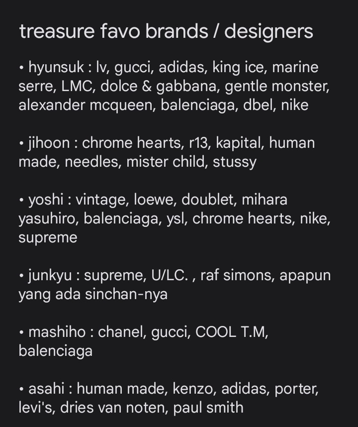 prodbyruru's tweet photo. YES PLS nih aku bantuin min waktu itu pernah bikin notes treasure favo brands, source-nya berdasarkan pengamatan fashion amatirku aja sich https://t.co/aTvyElxsdb