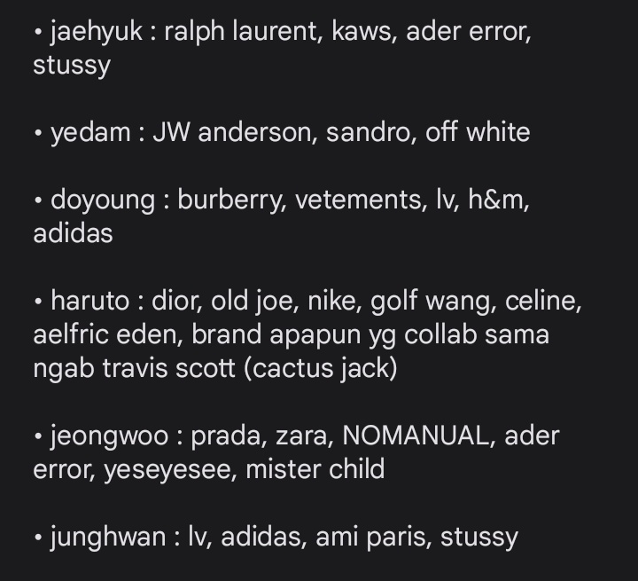 prodbyruru's tweet photo. YES PLS nih aku bantuin min waktu itu pernah bikin notes treasure favo brands, source-nya berdasarkan pengamatan fashion amatirku aja sich https://t.co/aTvyElxsdb