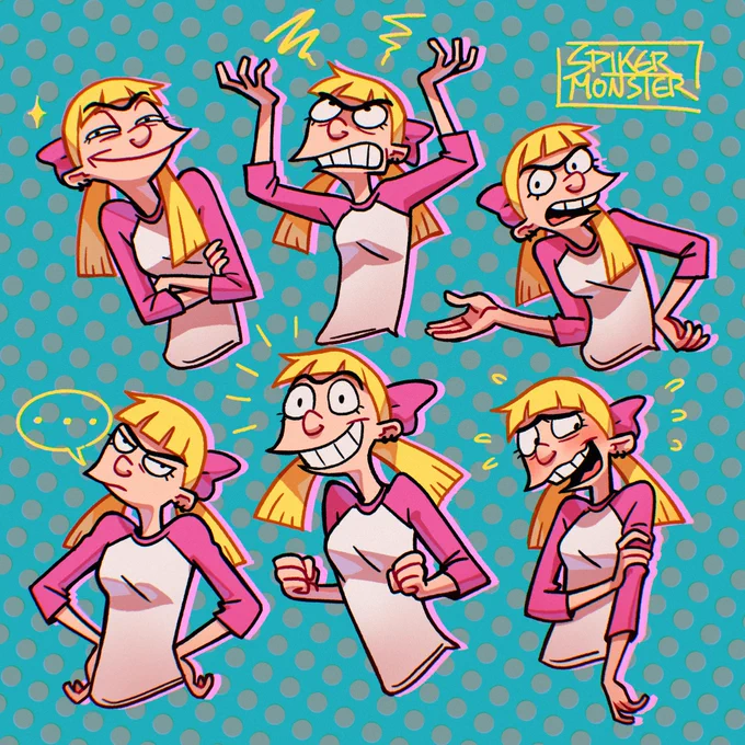 sorry for the lack of art lately! i cleaned up some helga expressions i sketched last month#heyarnold 