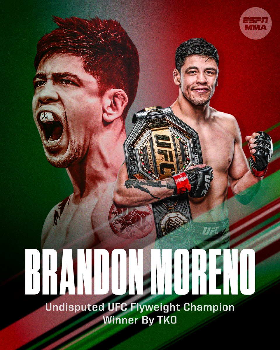 ESPNDeportes's tweet photo. POR TKO, BRANDON MORENO RECUPERA EL TÍTULO MOSCA DE UFC 🇲🇽 🔥 https://t.co/OhfenXqgNq