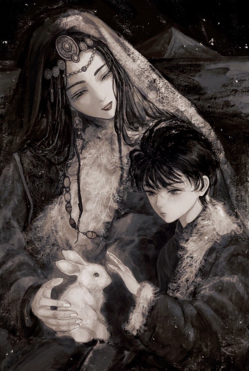 kairann2's tweet photo. 🐰

和妈妈一起
摸兔兔，兔个吉利，兔个平安🐰🖤 https://t.co/9J0r7OmElO