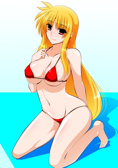 水樹さんライブということのようなので、
フェイトさんに水着になっていただきましたぁ～ン
(なぜ) 