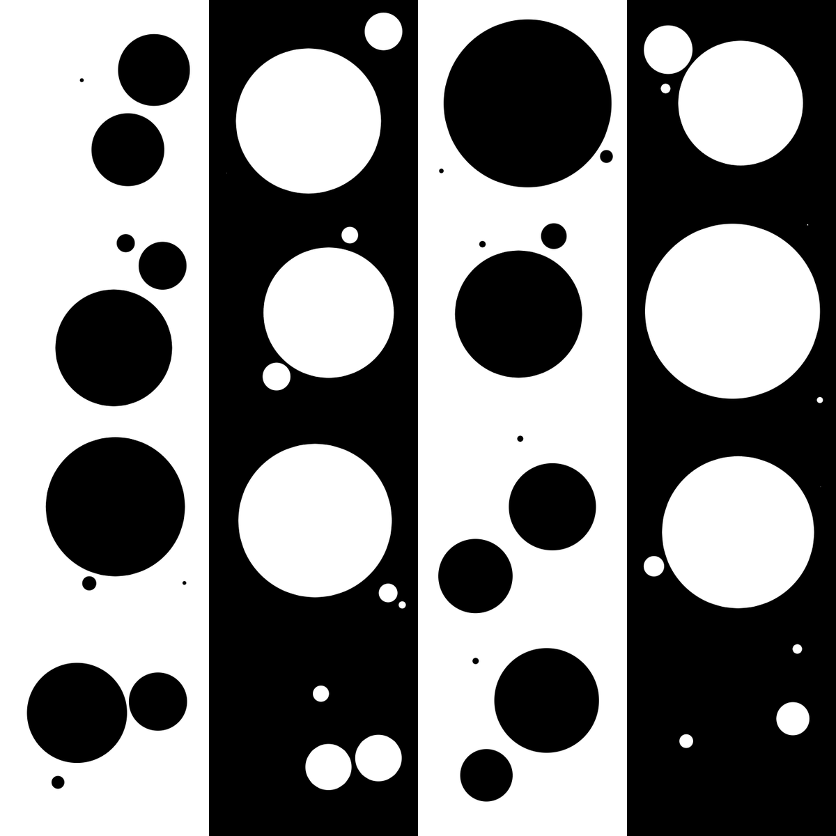 ketterbosch's tweet photo. #genuary 19 black and white. The wonderful world of squares in squares and circles in squares! 

#genart #p5js #creativecoding https://t.co/y62ifycTr2
