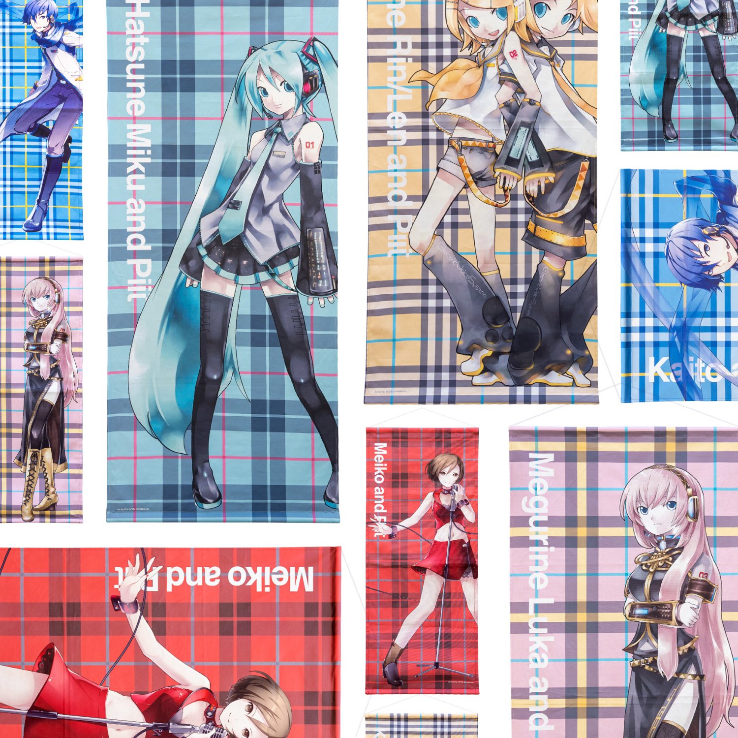 Piit 初音ミク 等身大タペストリー | C.P.チェックコットンバナー L