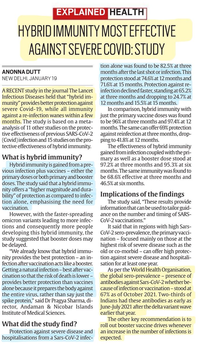 imRavikantYadav's tweet photo. 'Why India has not witnesses any surge in cases for months?'
-Explained

'Hybrid Immunity most effective against severe Covid: Study'

#HybridImmunity #immunity
#Covid_19 #COVID19
#omicronbf7 #Omicron 
#Health #healthcare #disease

#UPSC #UPSC2023 #upscprelims 

Source: TH &amp; IE https://t.co/T2rWWtW1r8