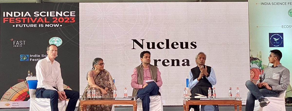 Invigorating panel @ @IndSciFest on Beyond doing science as a virtue-What should India's science ambitions be? with @varaggarwal, @kvijayraghavan, Thomas Barlow, @DeepanwitaC & @sriramragh! @IBMResearch @FASTIndiaTrust @TCFtweet @PrinSciAdvGoI @DrJitendraSingh @IndiaDST @CSIR_IND