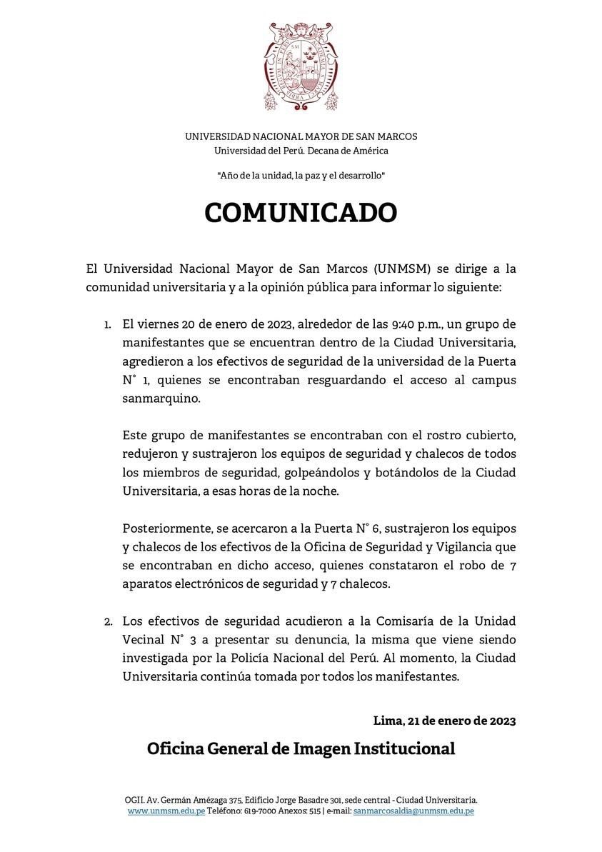 Victor Ponce 🇵🇪 🇱🇷🇦🇷🇪🇨🇨🇱🇪🇦🇩🇬 (@victorhponce) on Twitter photo <a href="/evoespueblo/">Evo Morales Ayma</a> Como siempre mientes
Son vándalos los que ingresaron
La PNP y la Fiscalia encontraron huaracas, hondas, gasolina
La Rectora les pidió hasta en 3 oportunidades que desocupe la universidad que es un bien público
Aparte de eso, en Lima hay estado de emergencia
Manipulador
Azuzdor <a href="/evoespueblo/">Evo Morales Ayma</a> Como siempre mientes
Son vándalos los que ingresaron
La PNP y la Fiscalia encontraron huaracas, hondas, gasolina
La Rectora les pidió hasta en 3 oportunidades que desocupe la universidad que es un bien público
Aparte de eso, en Lima hay estado de emergencia
Manipulador
Azuzdor