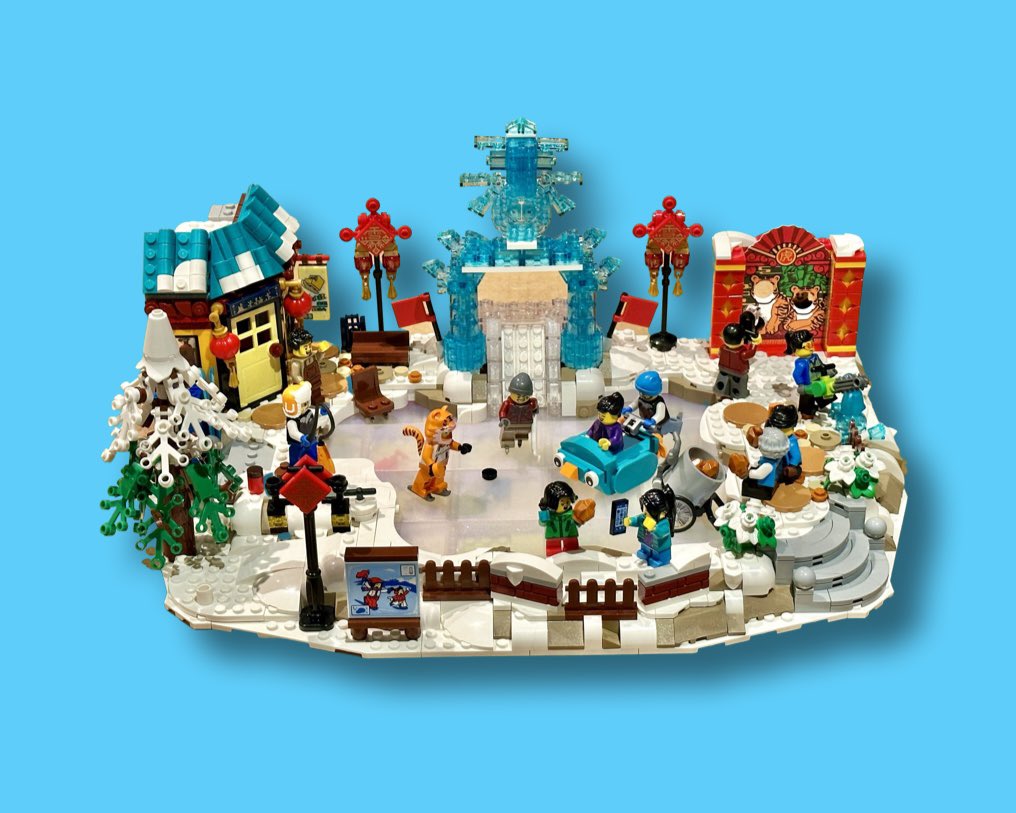 MakerWiz's tweet image. Lunar New Year Ice Festival (finally done after a whole year!) #buildoftheday #lunarnewyear #icefestival #tigeryear #2022 #lego @lego #makersgonnamake