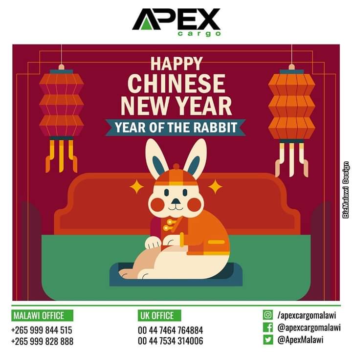 ApexMalawi's tweet image. Happy Chinese New Year 🐰 from The Apex Cargo Family! It&apos;s not too late to send gifts 🧧 to your friends and loved ones using our mailbox service! 📪

Contact 0999 844 515 (MW) or 0044793541747 (UK) for more details!

#ApexCargo #Seafreight #MailboxService #HappyChineseNewYear