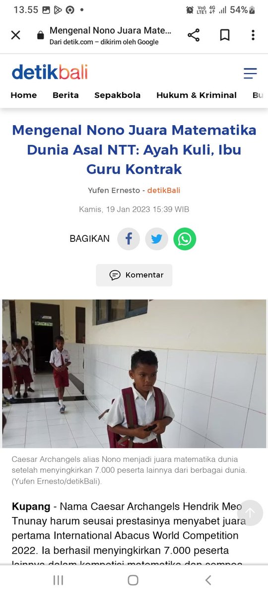 nuansabening28's tweet image. Ini latar belakang keluarga Caesar Archangels Hendrik Meo Tnunay (Nono) yg menyabet juara pertama International Abacus World Competition 2022. Dia berhasil menyingkirkan 7.000 peserta lainnya dalam kompetisi matematika dan sempoa tingkat dunia.

Nono Hebat👍👍🥰