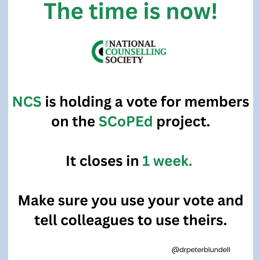 Are you a member of NCS?

They're holding a vote on the #SCoPEd project.

This will be the only democratic vote to be held.

I am encouraging members to use their vote and to let colleagues, students and peers know about it so they can use theirs.