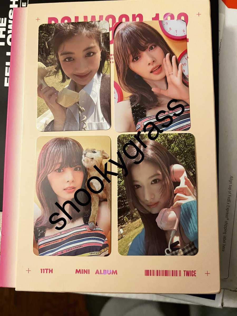 ShookyGrass's tweet photo. Hi everyone! Iโm selling these pcs from my Twice album.
$20 each pc, shipping included.
Dm me if you want to buy multiple pcs. Please share to spread the word. (US only) ๐ค๐
#TWICEย ย #twicepc #kpop #onces https://t.co/fRrdK3j0gW