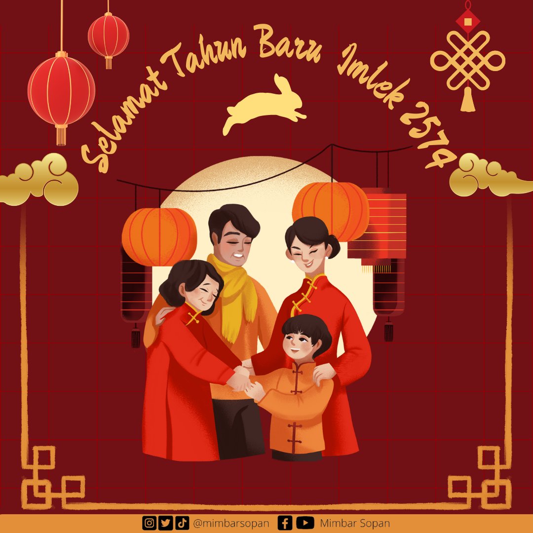 Selamat Tahun Baru Imlek 2574..🎊 Kiranya tahun kelinci air membawa keberkahan, kesehatan dan kesejahteraan bagi kita semua.
Mari saling menghormati dan merawat keberagaman ini.. 
🎊 Gong Xi Fat Cai🎐
<a href="/BPIPRI/">Badan Pembinaan Ideologi Pancasila</a>
#gemarmulia #Pancasiladalamtindakan #ChineseNewYear2023 #imlek2023