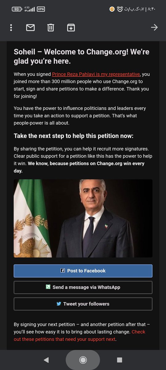 Soheil_devil's tweet photo. شاهزاده نماینده من است @PahlaviReza https://t.co/F7PVGL9A8u
