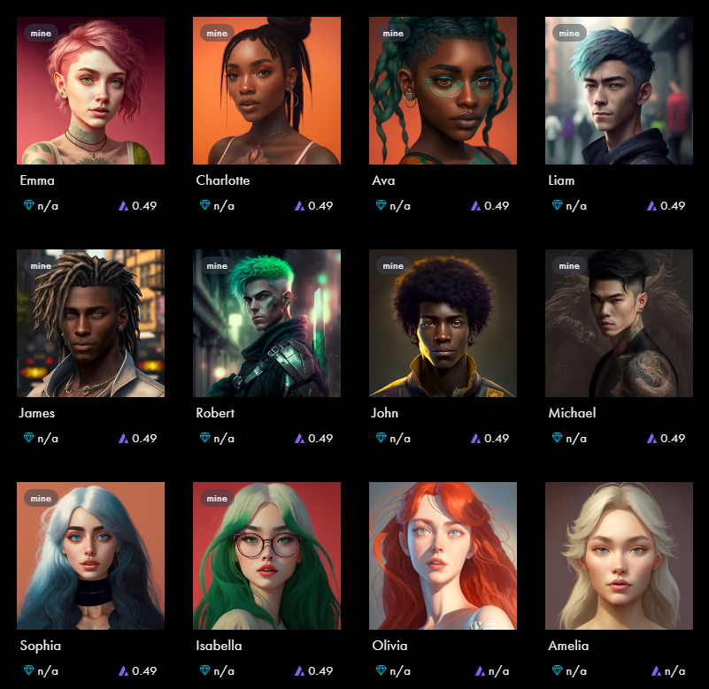 HODL Studios ๐งญ (@hodl_studios) on Twitter photo We just dropped a bunch of new HODLopolis $AVAX #NFTs on <a href="/0xCampfire/">Campfire ๐บ</a> for 0.49 #AVAX each.
Check out these beautiful AI generated humans๐
Just wait till they start breeding! (that's alpha btw!)
campfire.exchange/collections/0xโฆ
#AVAXNFT #AVAXNFTs #NFT #Avalanche #AVAXNFTRUSH #AvaxArt We just dropped a bunch of new HODLopolis $AVAX #NFTs on <a href="/0xCampfire/">Campfire ๐บ</a> for 0.49 #AVAX each.
Check out these beautiful AI generated humans๐
Just wait till they start breeding! (that's alpha btw!)
campfire.exchange/collections/0xโฆ
#AVAXNFT #AVAXNFTs #NFT #Avalanche #AVAXNFTRUSH #AvaxArt