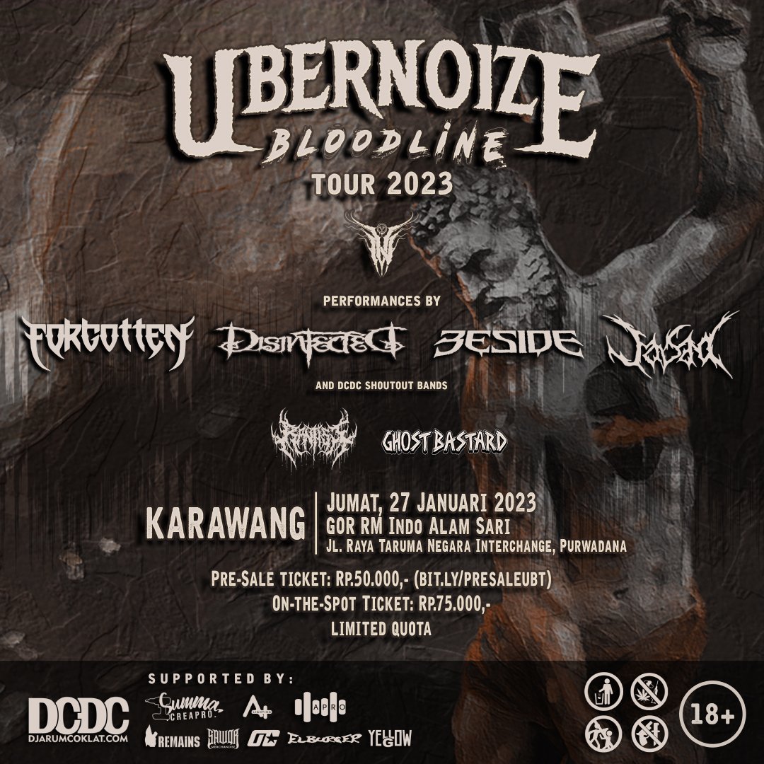 Gow..bismillah.. 

SECOND ROUND

UBERNOIZE BLOODLINE TOUR 2023...

TIKET PRESALE

bit.ly/PRESALEUBT