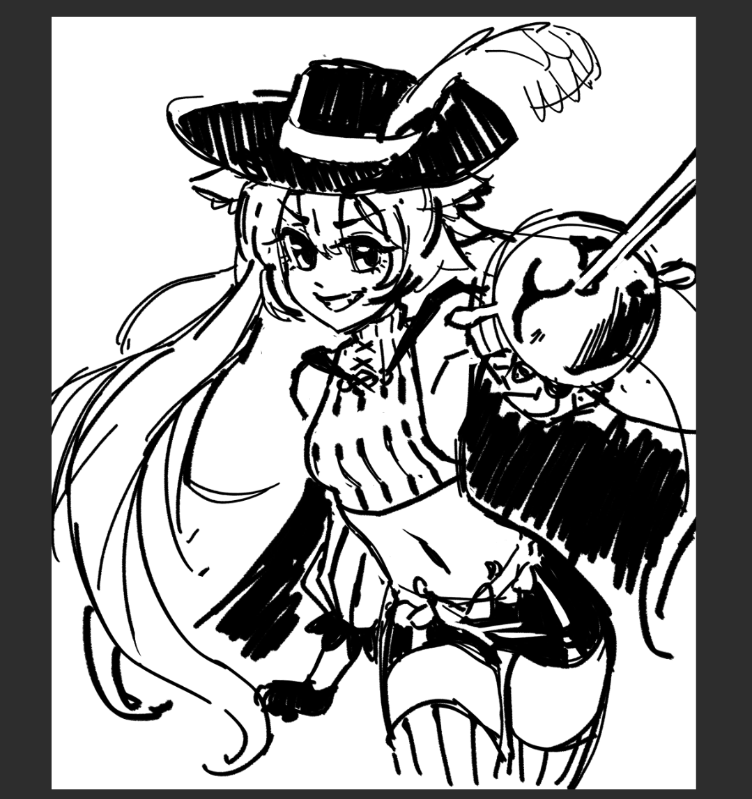 been sitting on this sketch, not sure if i wanna refine it or start over 