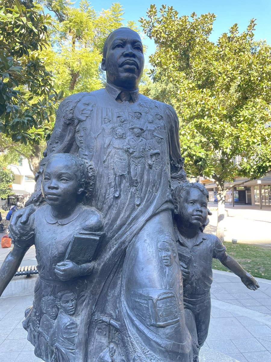 #Boston this is how the City of Riverside, CA show reverence #Embrace #MLKDay #MLKStatue