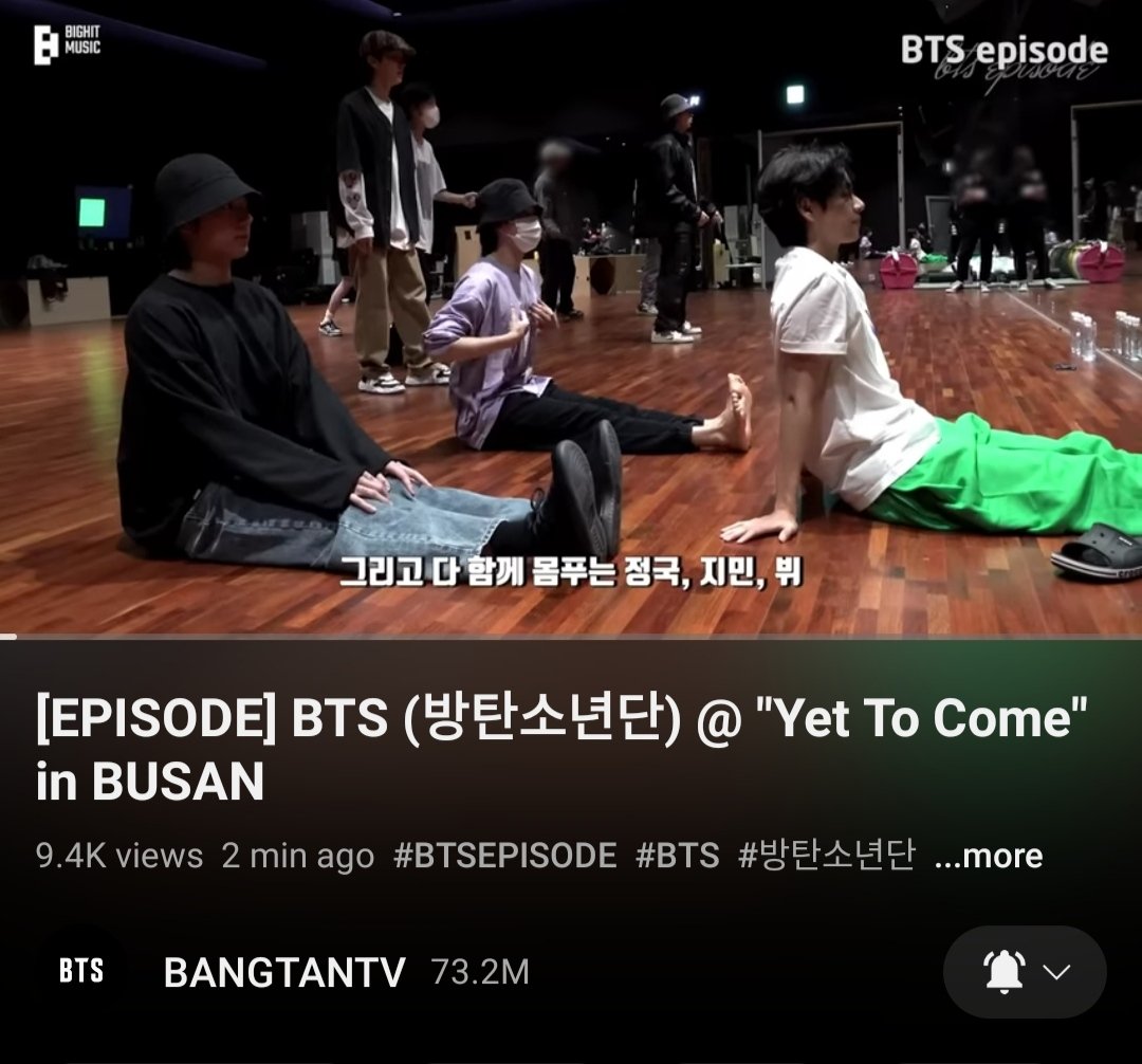 [22012023] Bangtantv youtube kanalında "Yet to Come" in Busan adlı epizod paylaşıldı.
youtu.be/c7wByYDxktE