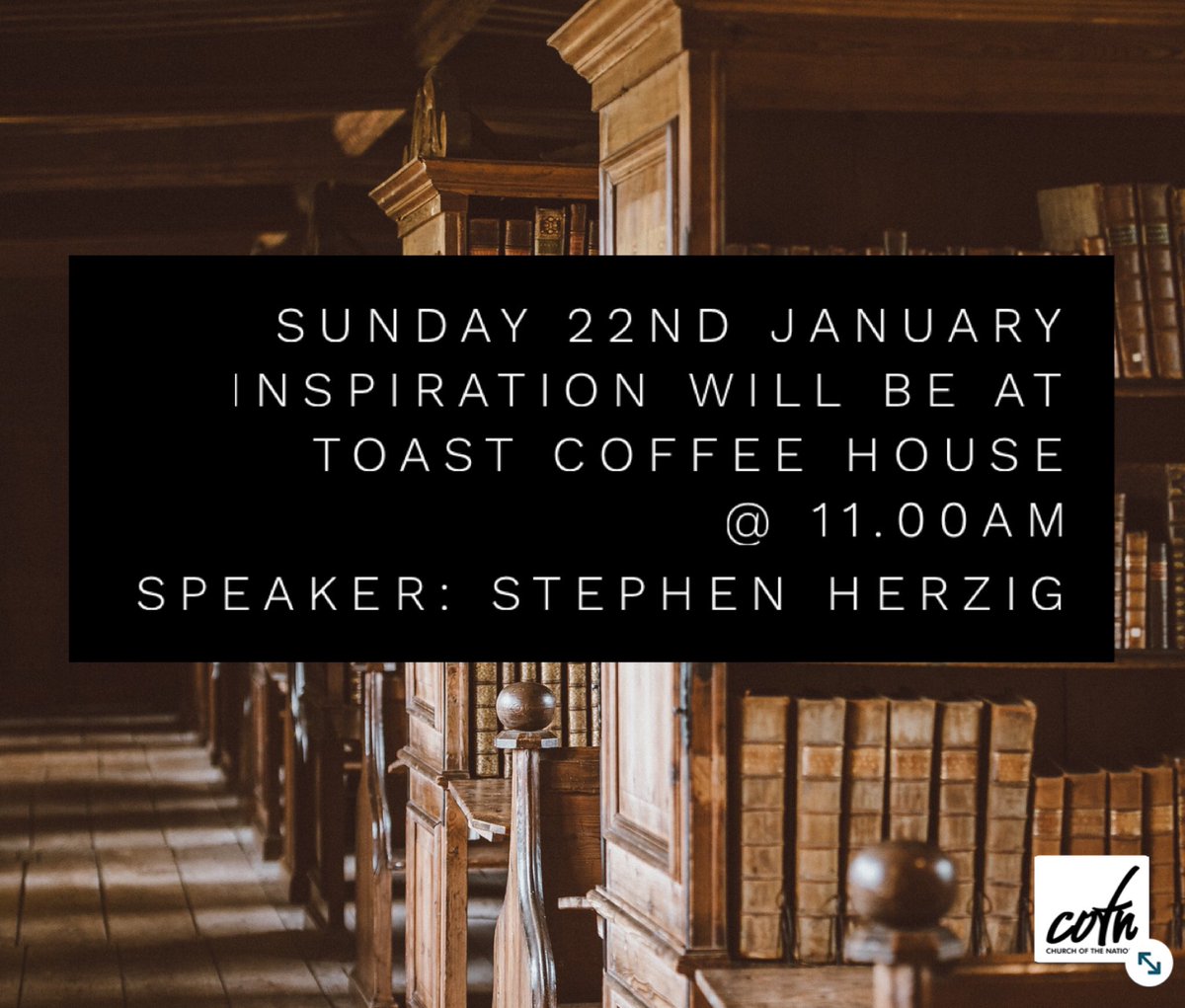 Stephen Herzig will be speaking at Inspiration this morning. 11.00am Toast Coffee House, Market Street, Okehampton.