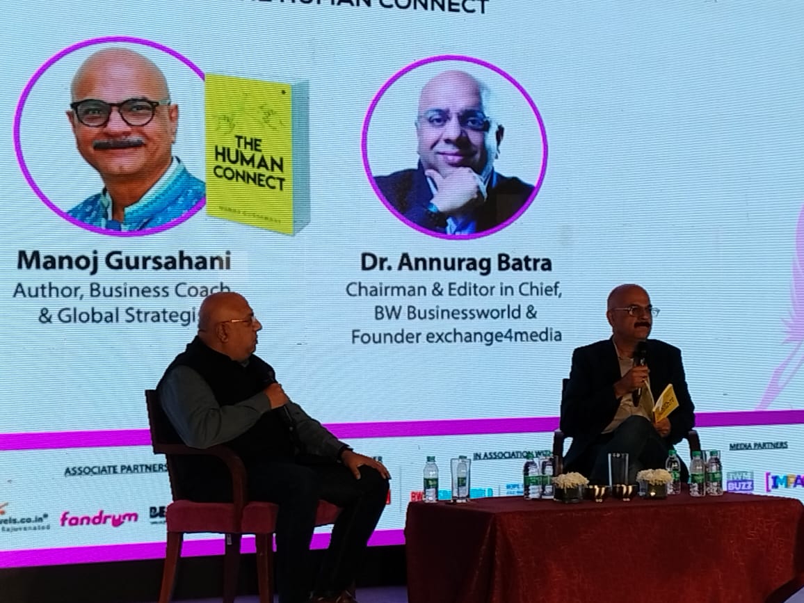 BWBusinessworld's tweet image. Live: @ManojGursahani, Author, Business Coach &amp;amp; Global Strategist discussing his book 'The Human Connect' with @anuragbatrayo, Editor-in-Chief &amp;amp; Chairman, BW Businessworld, Founder, @e4mtweets at Indian Business Literature Festival #PuneChapter 

Join on: bwevents.co.in/india-business…