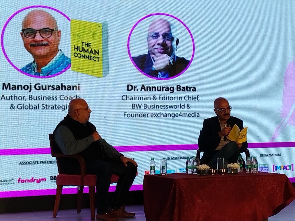 BWBusinessworld's tweet image. Live: @ManojGursahani, Author, Business Coach &amp;amp; Global Strategist discussing his book 'The Human Connect' with @anuragbatrayo, Editor-in-Chief &amp;amp; Chairman, BW Businessworld, Founder, @e4mtweets at Indian Business Literature Festival #PuneChapter 

Join on: bwevents.co.in/india-business…