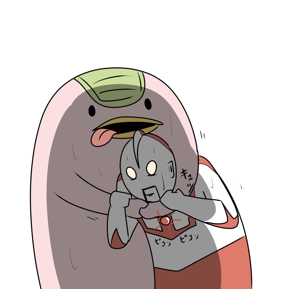 「モッチーVSウルトラマン 」|Mr.Aのイラスト