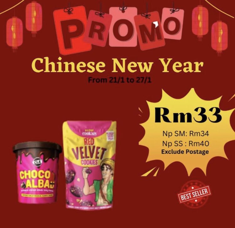 AzmiZahari74's tweet photo. Sempena CNY kali ni,jom berjimat &amp; dptkan Promo2 ini!😍🎉

✅21/1-27/1/2023

📲Pm/wasap atau Klik link ini:
https://t.co/mOlCBbHGmA
.
#Sale #Chocoalbab #AlbabCookies #S_Asia #TheSaudagaar https://t.co/jMPPy5gso9