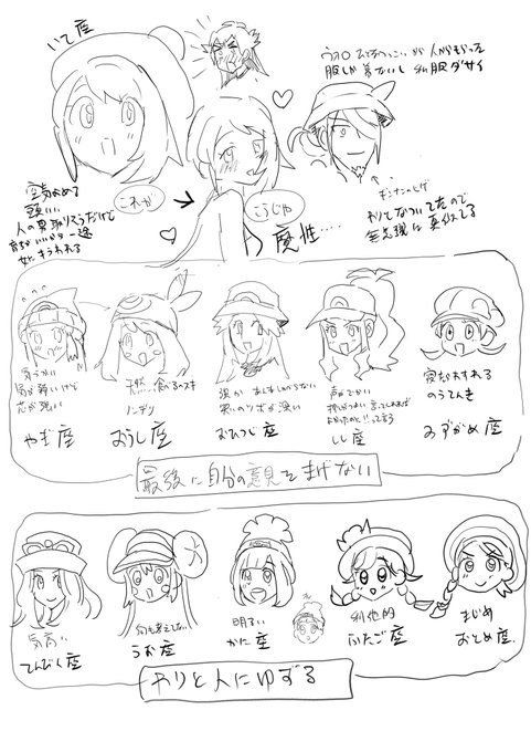 各主人公の性格、メモ 