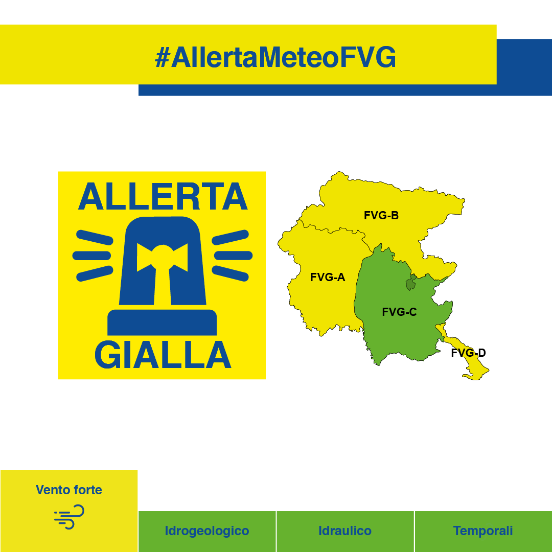 PCRemanzacco's tweet photo. #AllertameteoFVG 
Allerta GIALLA n°1 del 2023 🟡
Dalle ore 00.00 alle 15.00 di domani 23 gennaio 2023
🌬 RAFFICHE MOLTO FORTI
🗺  su zone FVG-A, FVG-B ed FVG-D
🟡 Possibili raffiche forti su @regioneFVGit 
➡️ Resta aggiornato con https://t.co/j7gYnJZDkI

☎️ Per necessità #NUE112 https://t.co/oDl5vUTN0f