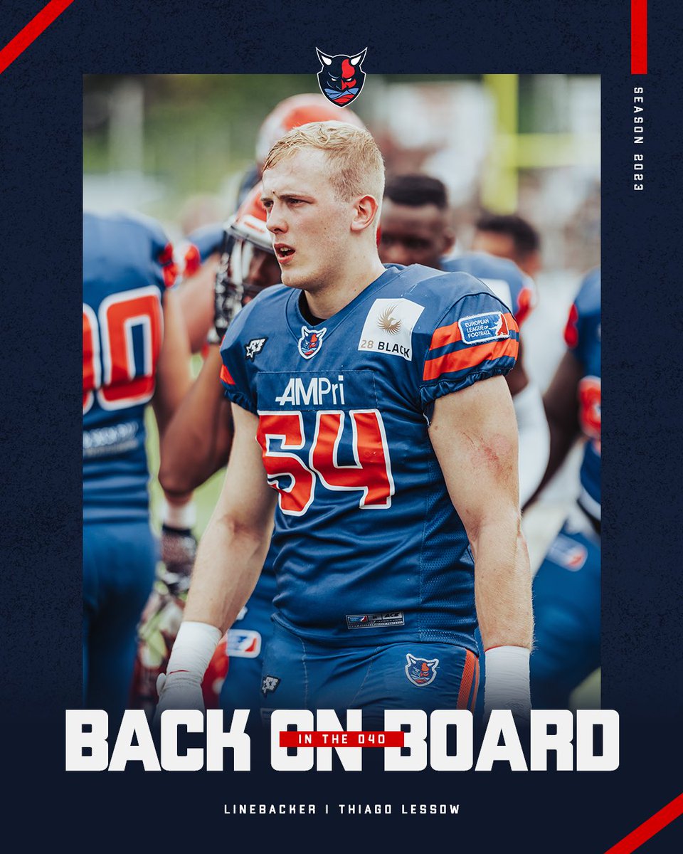 SeaDevilsHH's tweet photo. Another talented Linebacker returning to the squad ๐ฅ Welcome back Thiago Lessow to the 040 ๐
#CatchTheWave #HSDSignings23
๐ท: Jonas Wic / Friday https://t.co/oaAC2tUADS