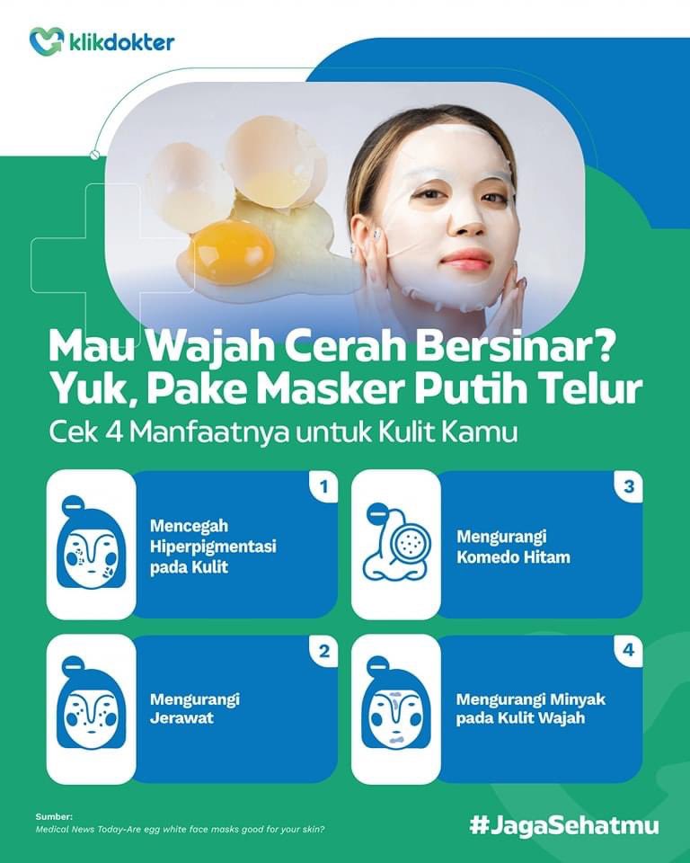 klikdokter_id's tweet image. Putih telur gak cuma enak buat dimakan, tapi ternyata bisa juga dibikin masker buat wajah biar makin glowing..

#infosehat #kulit #JagaSehatmu #KlikDokter