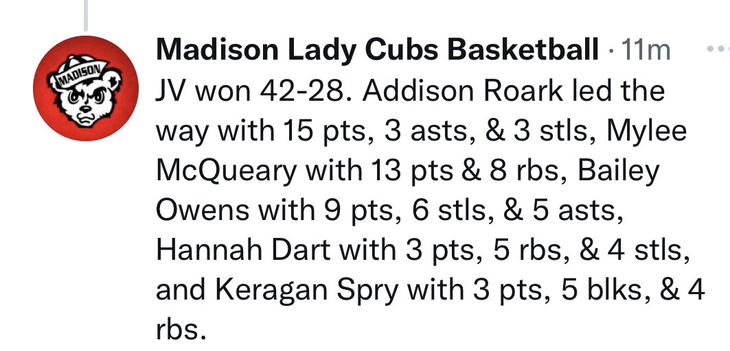 InProspects2026 (@prospects2026in) on Twitter photo Another solid outing for C/O 2026 Mylee McQueary! 13 pts/8 rbs in the Win! <a href="/shoskins34/">Sayra</a> <a href="/madisonladycubs/">Madison Lady Cubs Basketball</a> <a href="/LouProspectsFou/">Indiana Lady Prospects</a> Another solid outing for C/O 2026 Mylee McQueary! 13 pts/8 rbs in the Win! <a href="/shoskins34/">Sayra</a> <a href="/madisonladycubs/">Madison Lady Cubs Basketball</a> <a href="/LouProspectsFou/">Indiana Lady Prospects</a>
