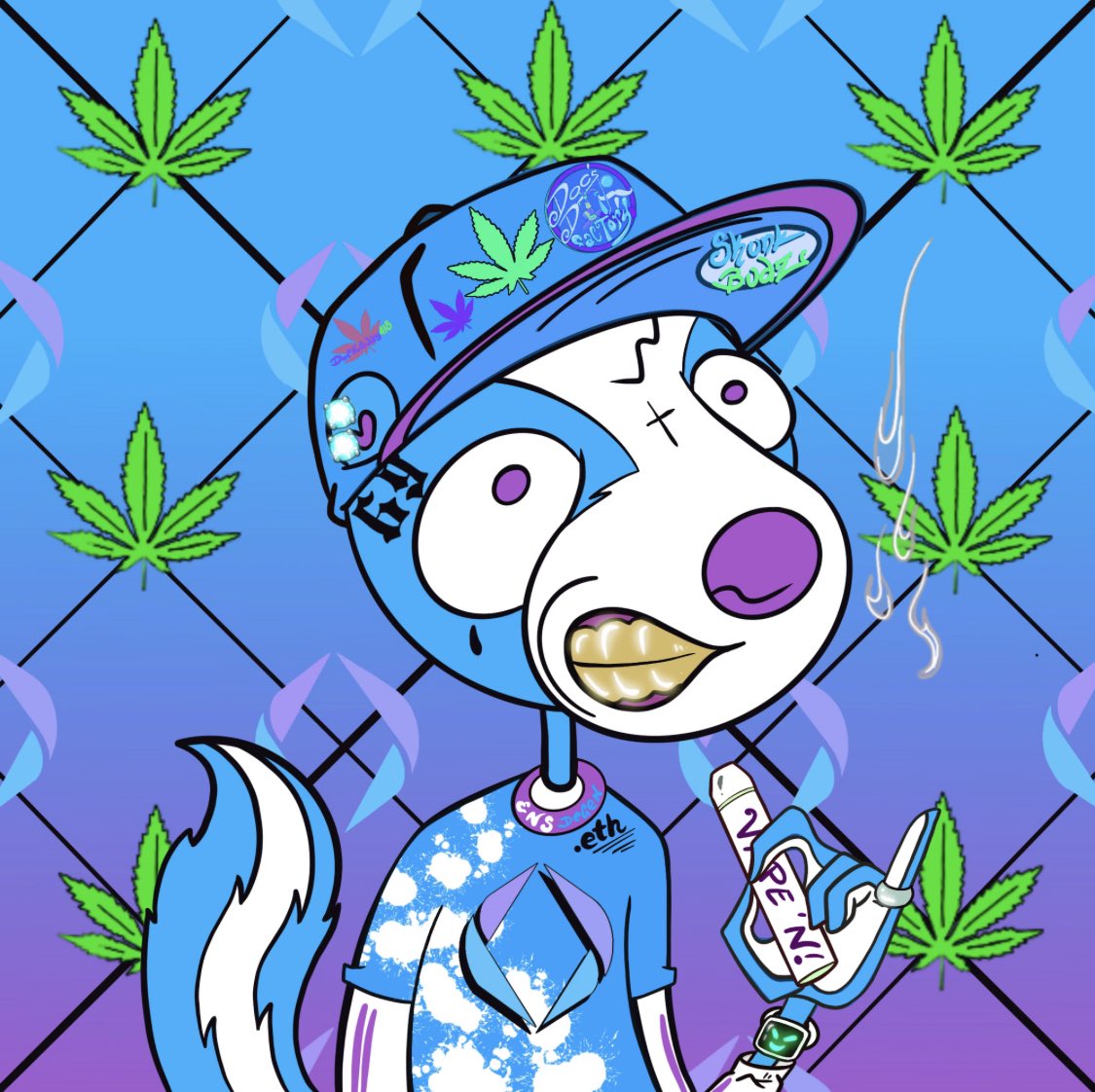 jimihray's tweet photo. Meet EnsDegen Skunkbudz 🦨
Listed for sale .. if you are an EnsDegen this is for you 🔥🔥
Get this @skunk_budz Art by @DocHolliday418 🔥🔥
#ens #ensdegen #ensdomains #ensdomain #degen #Degens #EnsNames https://t.co/ipzvTprD0D
