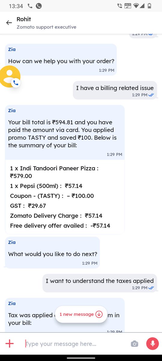 I_shan's tweet photo. @zomato @zomatocare Can you please look this on priority. Customer care is just a calculation mistake but this shows the working ethics of the company. Really a bad experience.
Total is 565 as per maths but zomato charged 594. https://t.co/px67os3LfR