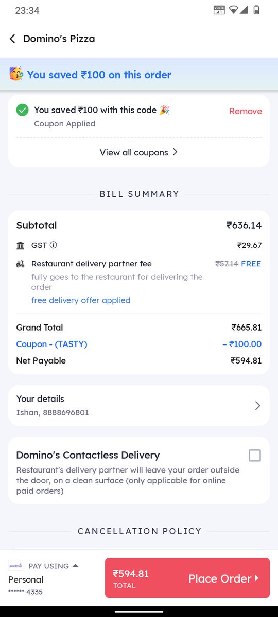 I_shan's tweet photo. @zomato @zomatocare Can you please look this on priority. Customer care is just a calculation mistake but this shows the working ethics of the company. Really a bad experience.
Total is 565 as per maths but zomato charged 594. https://t.co/px67os3LfR