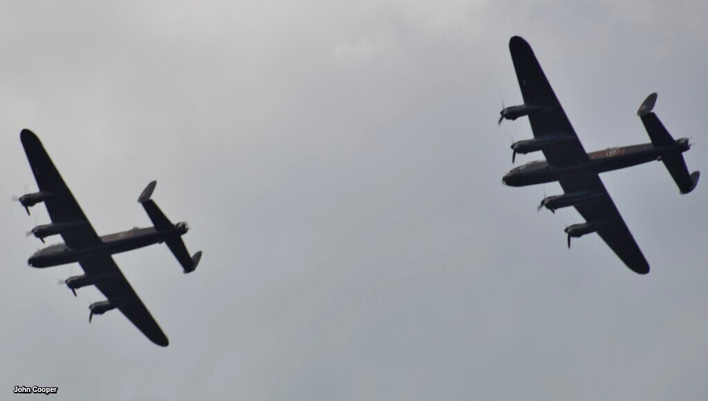 TheSuffolkMan's tweet photo. A rare sight I captured some 10 years ago <>, only two #Lancasters are airworthy maybe a third soon. 8 #Merlins purring over #Duxford #AVGEEKS https://t.co/liWTBk2c4y