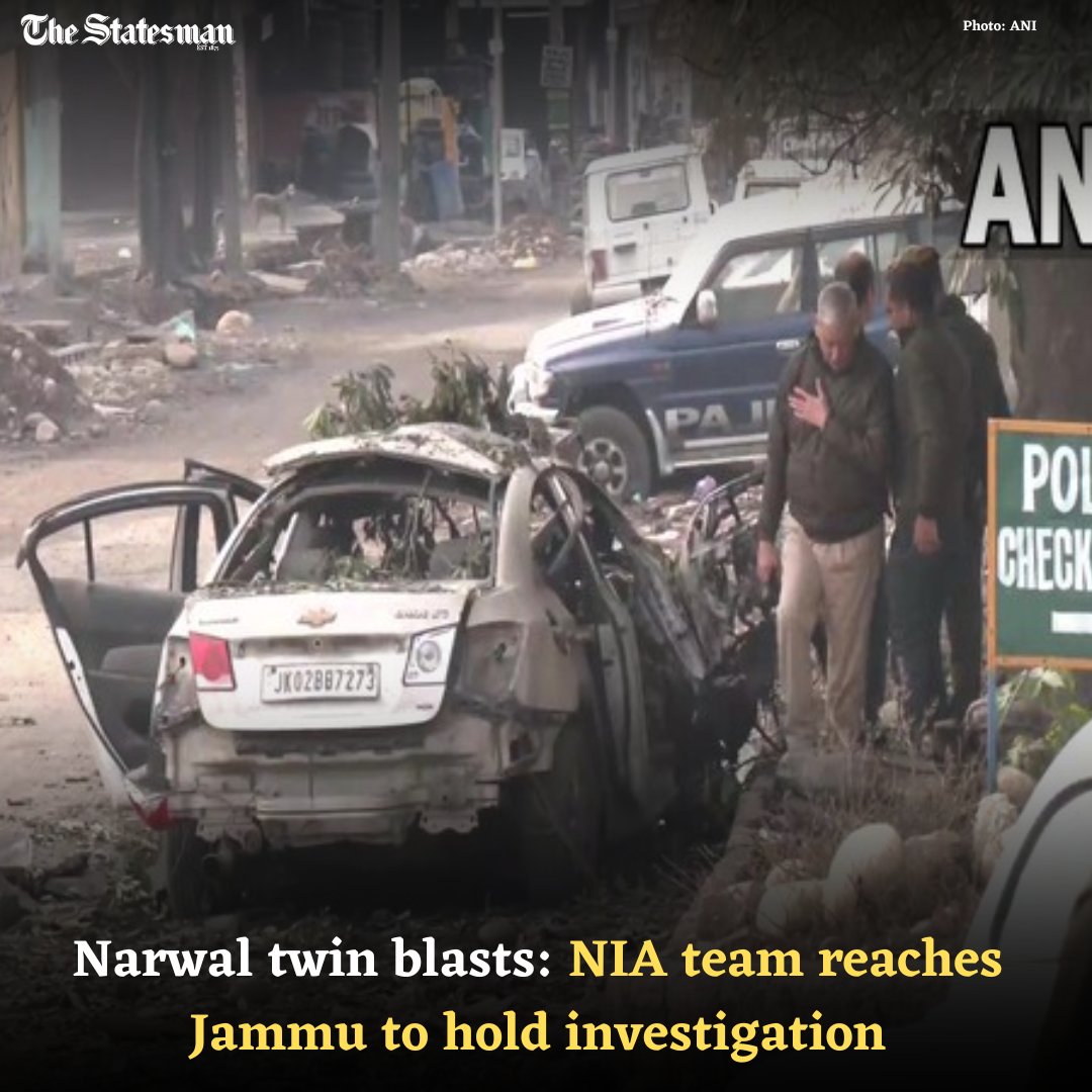 TheStatesmanLtd's tweet photo. A team of the NIA reached Jammu to hold an investigation at the site of two explosions in the industrial area Narwal, wherein nine people got injured in the twin blast.
#JammuKashmir #twinblast #narwalblast #NIA https://t.co/Ldc9tC7IZ5
