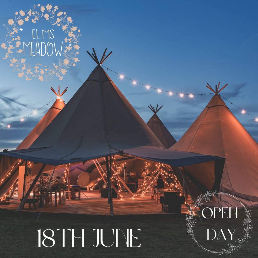 🌟Open Day Alert🌟
On Sunday 18th June, 2pm till 6pm, visit us on the day to secure your date whilst meeting the team! Please let us know if you’re attending by registering here: ow.ly/J7yo50MqC35 #northamptonshirewedding #northamptonwedding #tipiwedding #outdoorwedding