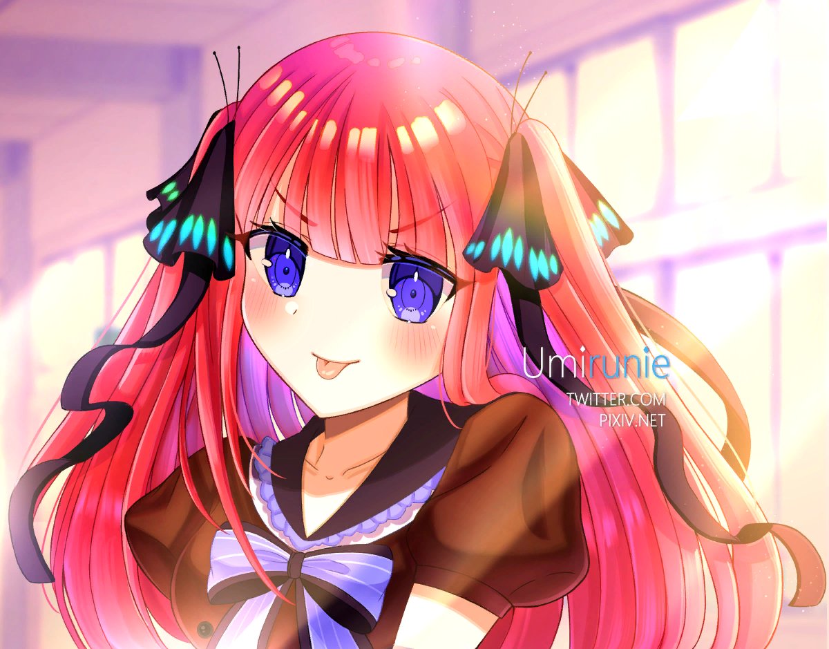 猫タシさんがTwitterに投稿した中野二乃(五等分の花嫁)のイラスト。