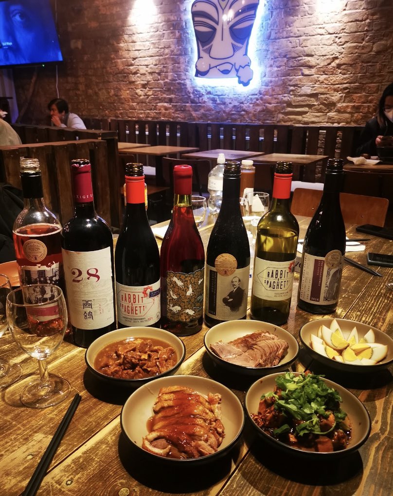 A spot of #foodandwinepairing #behindthescenes for today’s @sundaybrunchc4 show #drinkypoo to celebrate #chinesenewyear #yearoftherabbit 🥂🧧 Tune in around 11:30 to find out the final 3 #foodandwine pairings for the show ! - thanks to the creative chefs <a href="/chew/">Chew</a>.fun