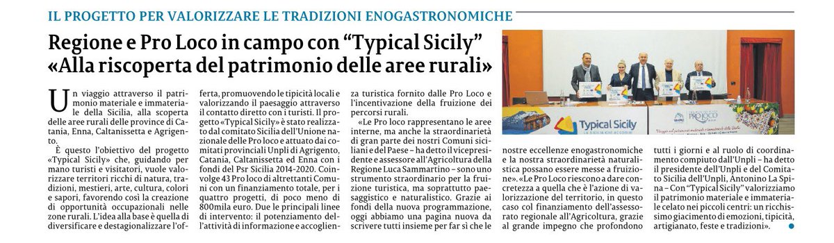 Dicono di noi… #typicalsicily 
<a href="/Lasiciliaweb/">siciliaweb</a> <a href="/lasiciliait/">La Sicilia</a> #proloco #unpli #unplisicilia